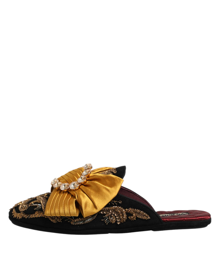 Dolce &amp; Gabbana Multicolor Embellished Flat Sandals Shoes by Dolce &amp; Gabbana outlet now on sale