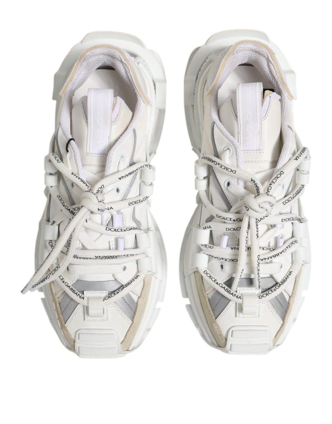 Dolce &amp; Gabbana White Gray Low Top Space Sneakers Shoes by Dolce &amp; Gabbana outlet now on sale