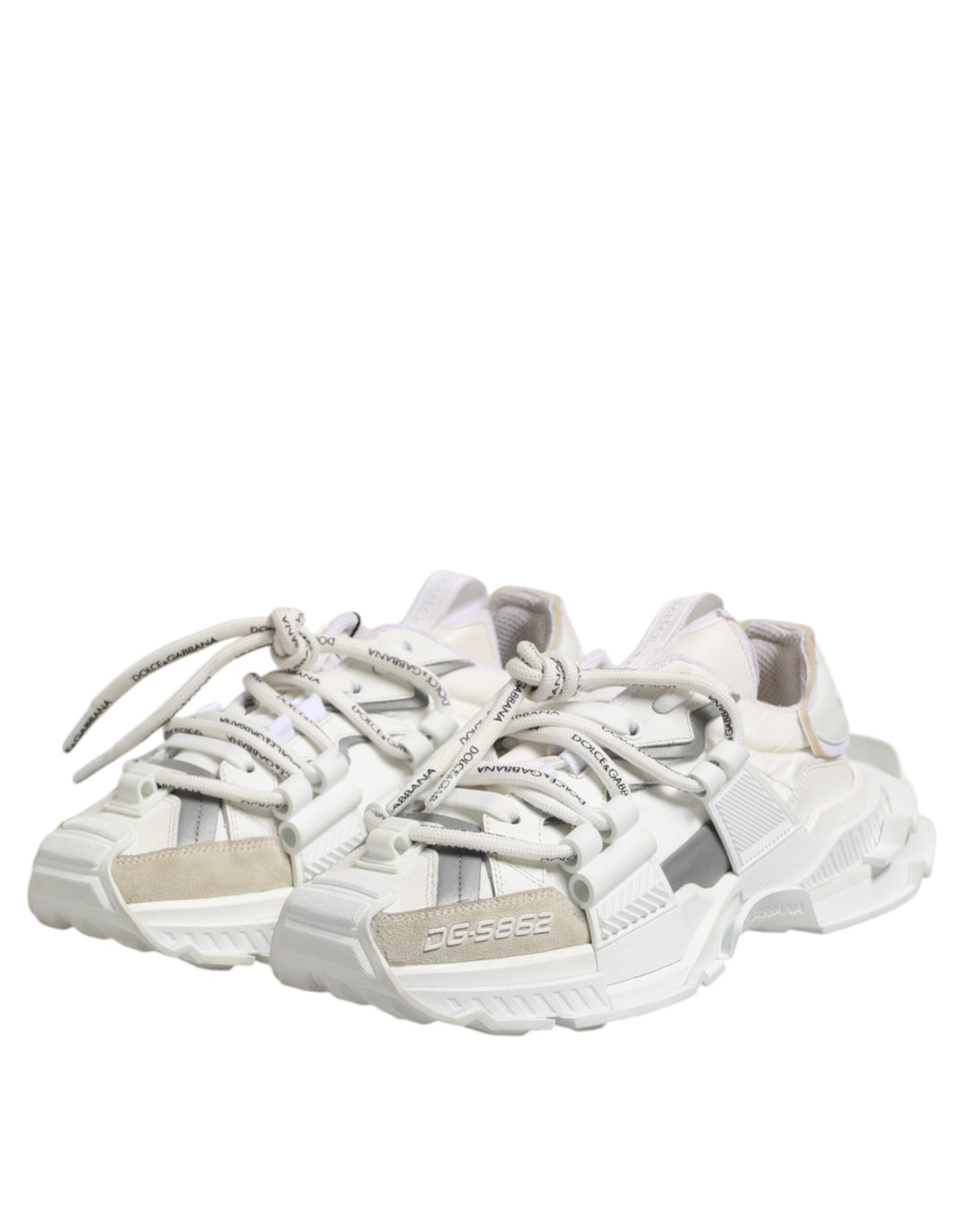 Dolce &amp; Gabbana White Gray Low Top Space Sneakers Shoes by Dolce &amp; Gabbana outlet now on sale