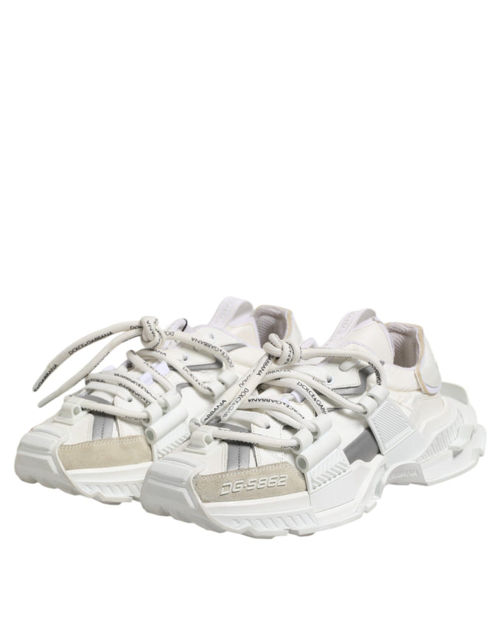 Dolce &amp; Gabbana White Gray Low Top Space Sneakers Shoes by Dolce &amp; Gabbana outlet now on sale