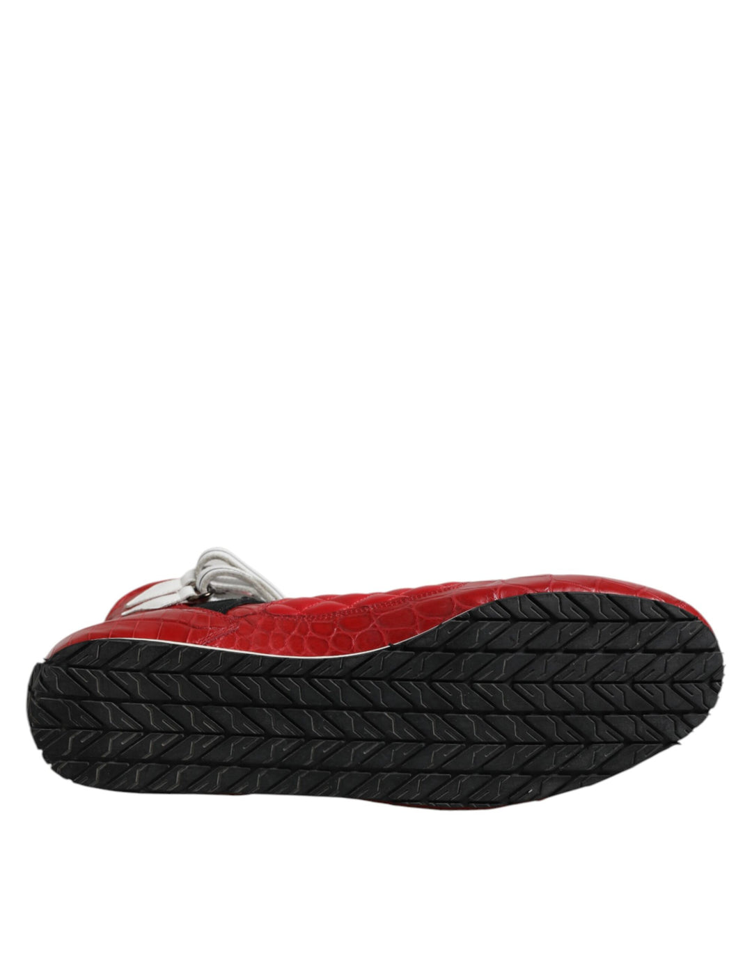 Dolce &amp; Gabbana Sample Sale Dolce &amp; Gabbana Red Quilted Leather Lace Up Sneakers Shoes - | Designer outlet