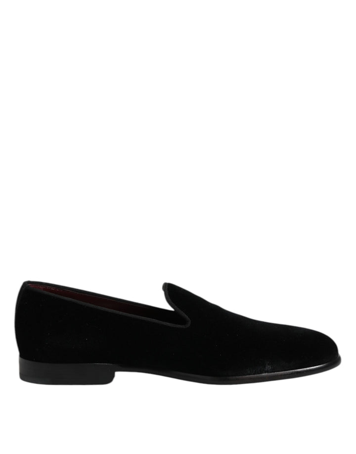 Dolce &amp; Gabbana Sample Sale Dolce &amp; Gabbana Black Velvet Slip On Loafers Formal Shoes - | Designer outlet