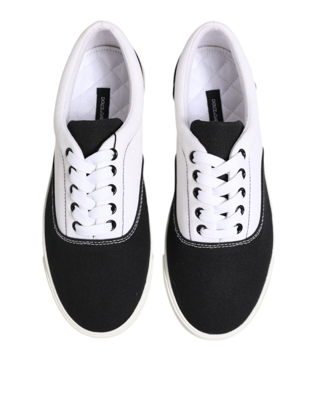 Dolce &amp; Gabbana Sample Sale Dolce &amp; Gabbana Black Cotton Canvas Lace Up Men Sneakers Shoes - | Designer outlet