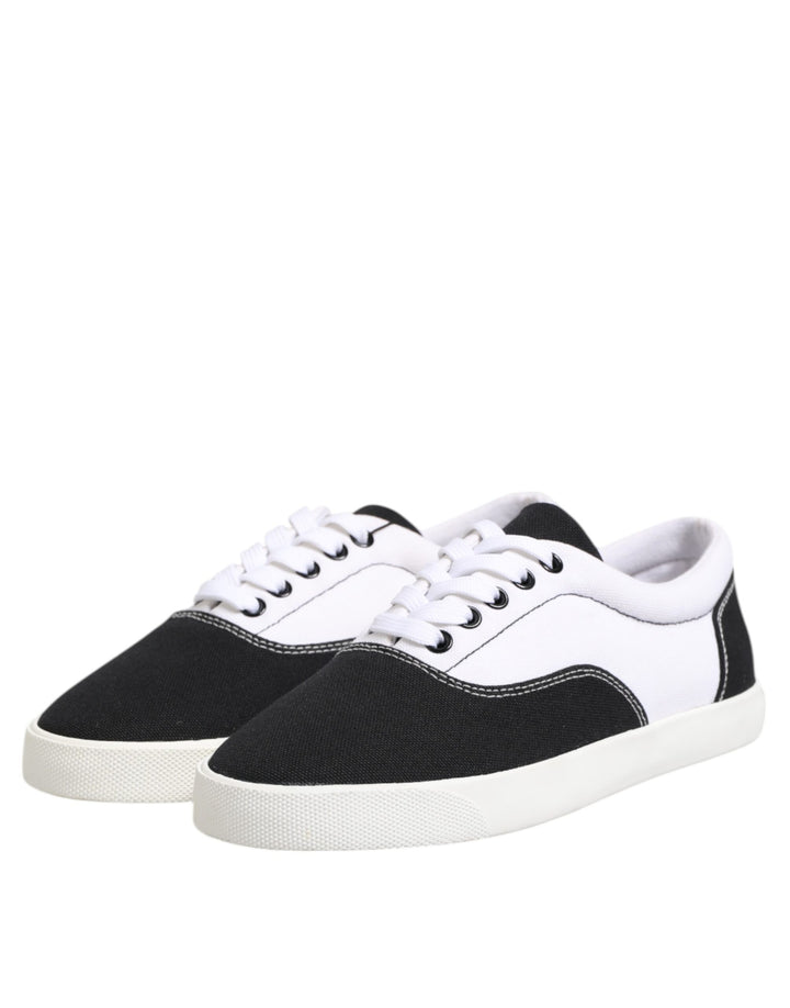 Dolce &amp; Gabbana Sample Sale Dolce &amp; Gabbana Black Cotton Canvas Lace Up Men Sneakers Shoes - | Designer outlet
