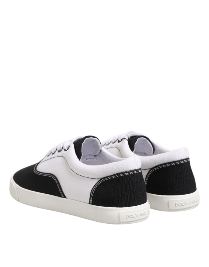 Dolce &amp; Gabbana Sample Sale Dolce &amp; Gabbana Black Cotton Canvas Lace Up Men Sneakers Shoes - | Designer outlet
