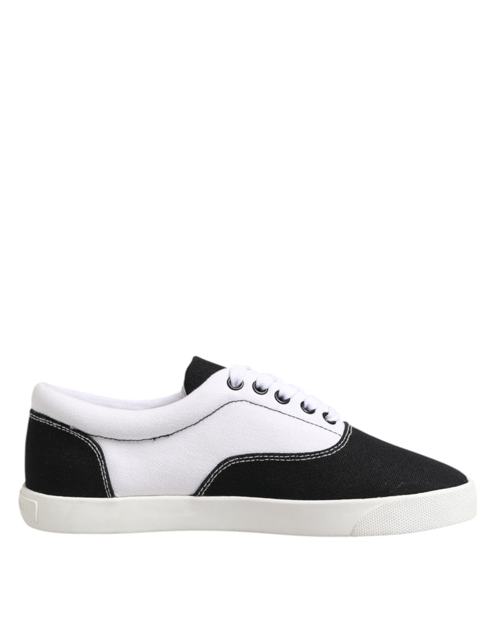 Dolce &amp; Gabbana Sample Sale Dolce &amp; Gabbana Black Cotton Canvas Lace Up Men Sneakers Shoes - | Designer outlet