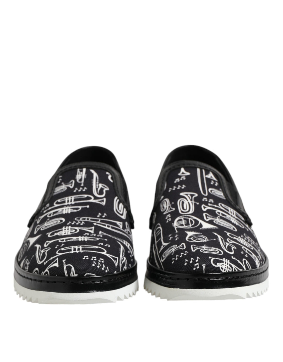 Dolce &amp; Gabbana Sample Sale Dolce &amp; Gabbana Black Slip On Printed Men Loafers Shoes - | Designer outlet