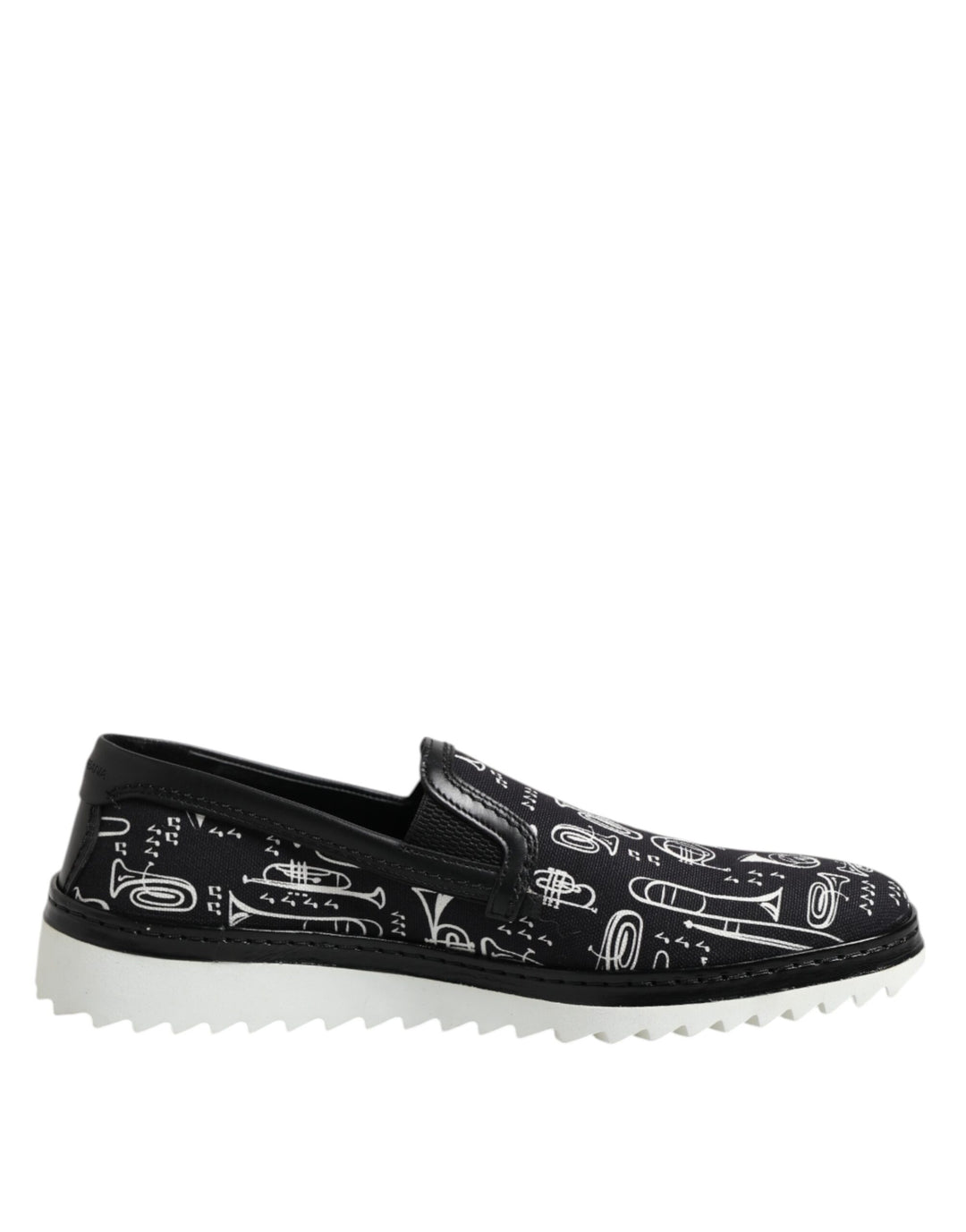 Dolce &amp; Gabbana Sample Sale Dolce &amp; Gabbana Black Slip On Printed Men Loafers Shoes - | Designer outlet