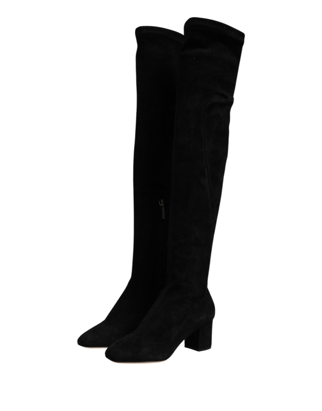 Dolce &amp; Gabbana Black Suede Leather Knee High Boots Shoes by Dolce &amp; Gabbana outlet now on sale