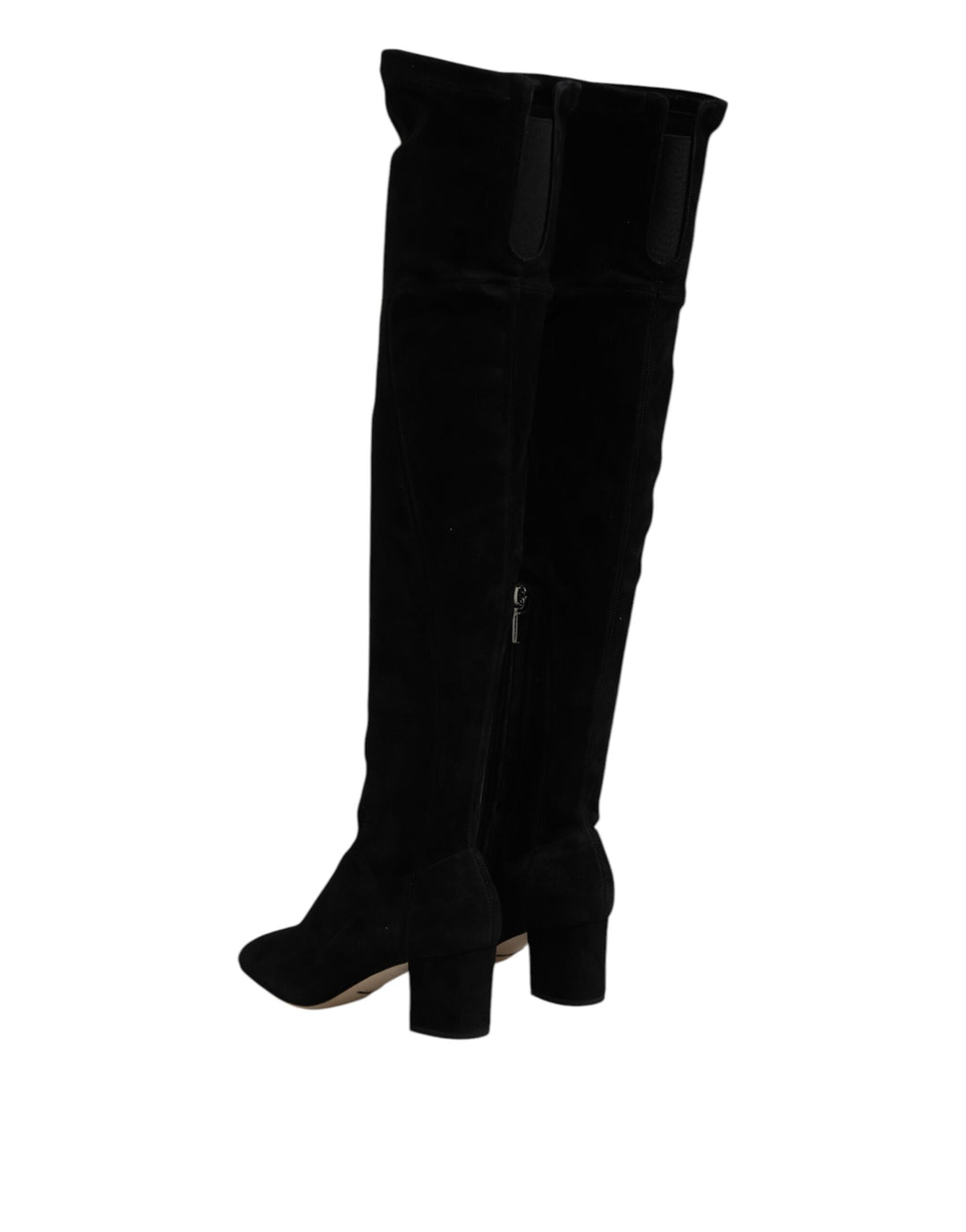 Dolce &amp; Gabbana Black Suede Leather Knee High Boots Shoes by Dolce &amp; Gabbana outlet now on sale