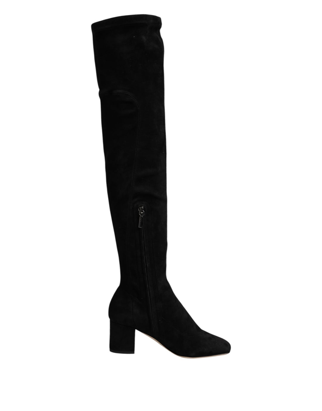 Dolce &amp; Gabbana Black Suede Leather Knee High Boots Shoes by Dolce &amp; Gabbana outlet now on sale