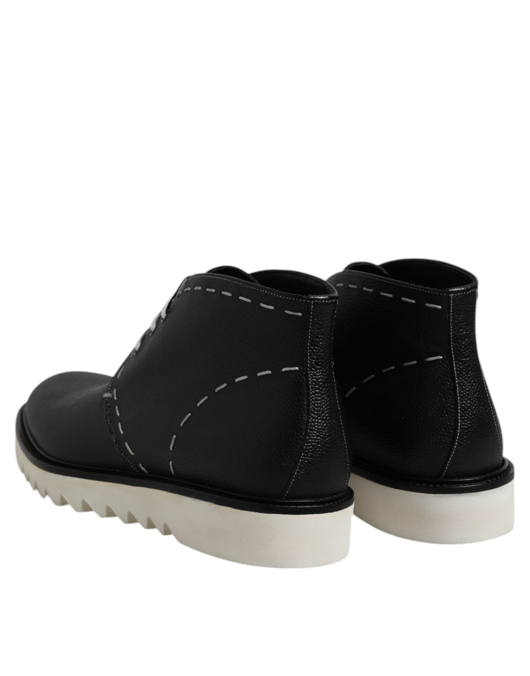 Dolce &amp; Gabbana Sample Sale Dolce &amp; Gabbana Black White Leather Ankle Boots Shoes - | Designer outlet