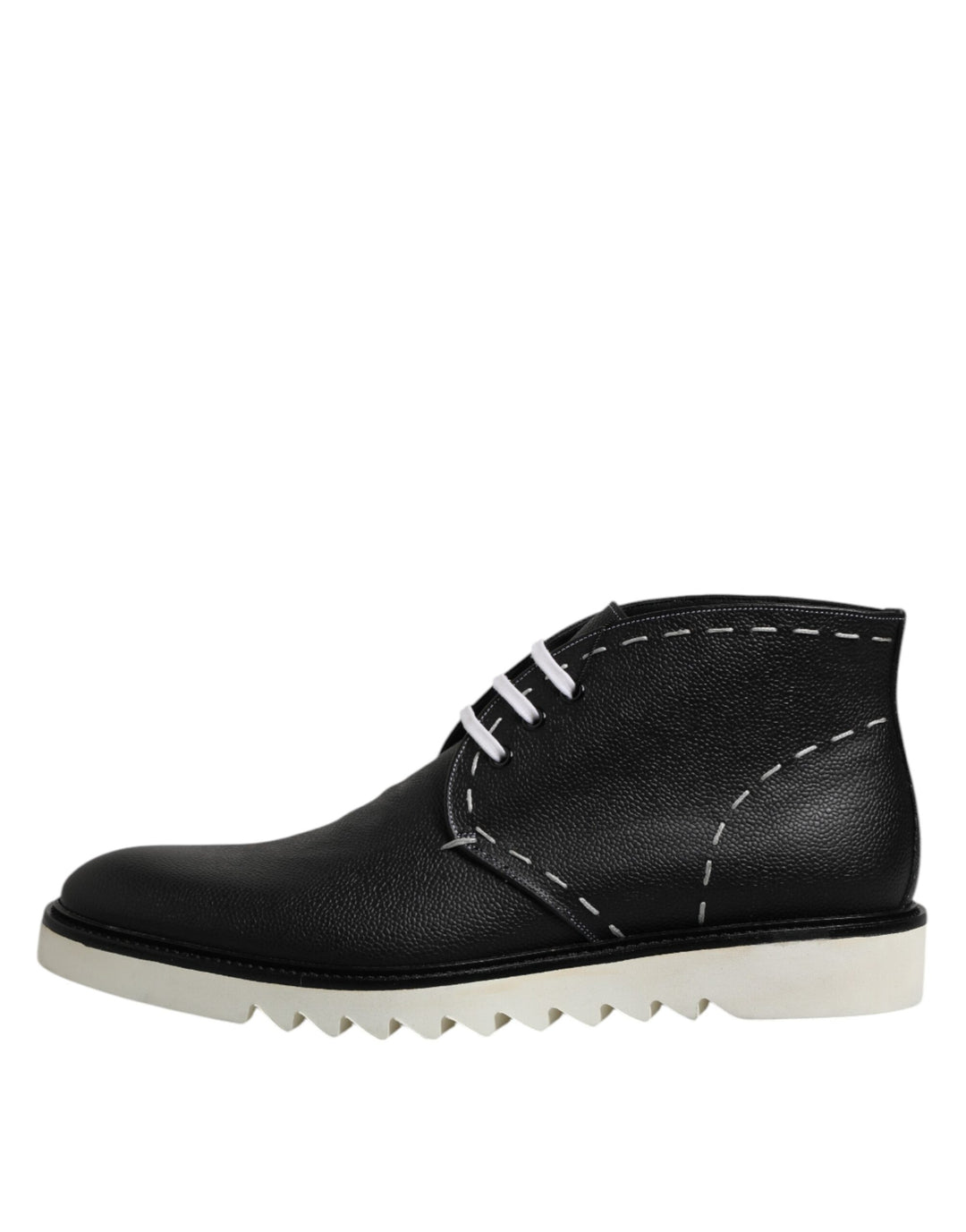 Dolce &amp; Gabbana Sample Sale Dolce &amp; Gabbana Black White Leather Ankle Boots Shoes - | Designer outlet