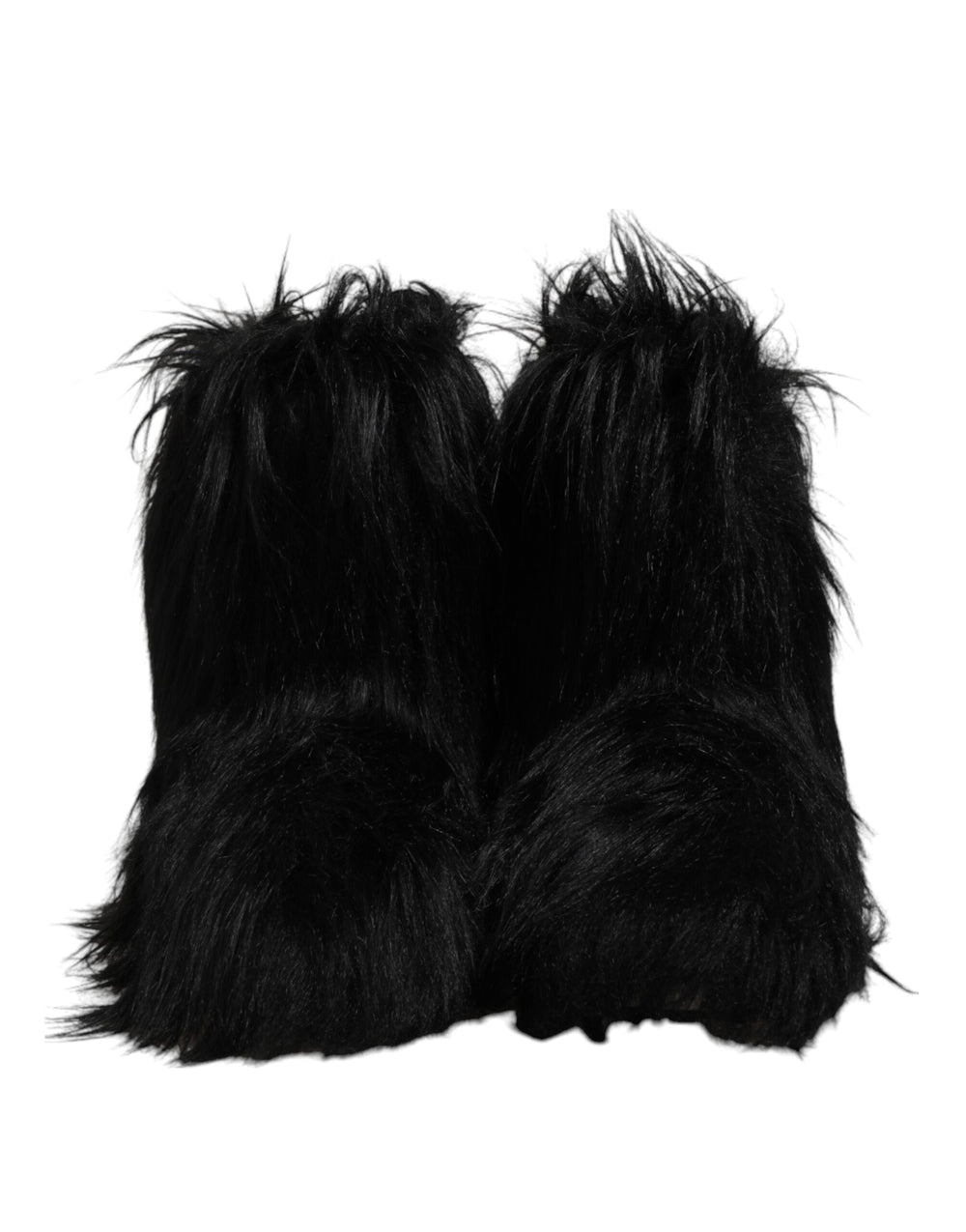 Dolce & Gabbana Sample Sale Dolce & Gabbana Black Faux Fur Mid Calf Boots Shoes - | Designer outlet
