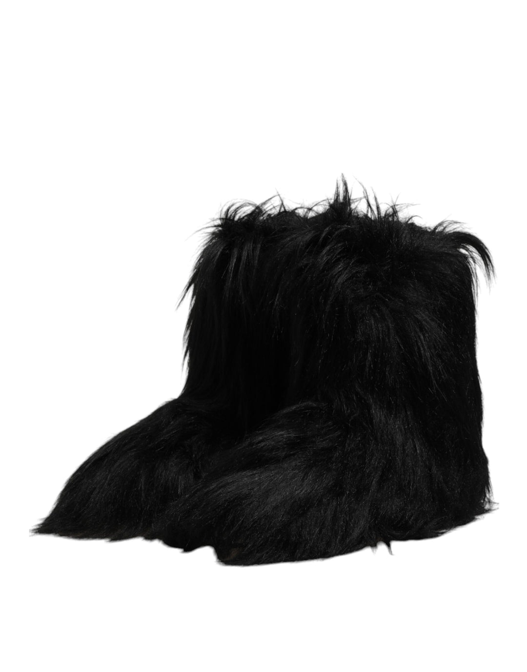 Dolce & Gabbana Sample Sale Dolce & Gabbana Black Faux Fur Mid Calf Boots Shoes - | Designer outlet