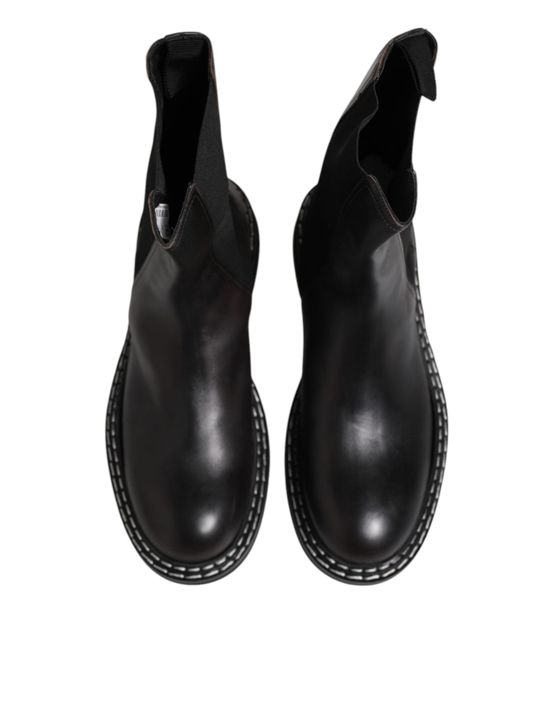 Dolce &amp; Gabbana Sample Sale Dolce &amp; Gabbana Black Leather Mid Calf Boots Flats Shoes - | Designer outlet