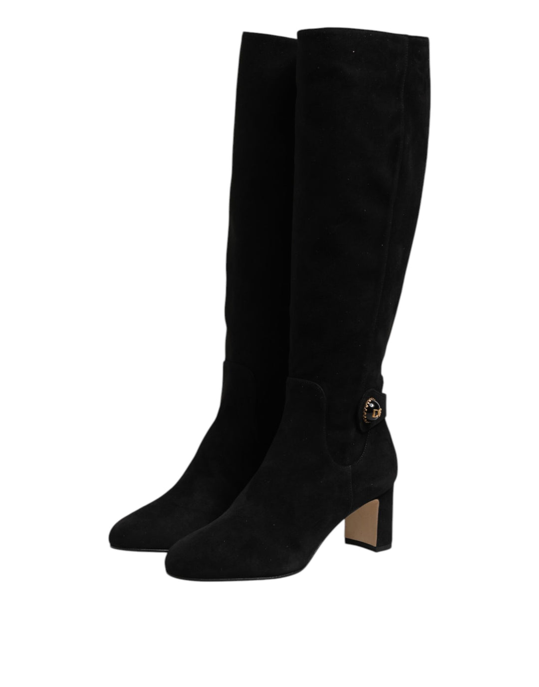 Dolce &amp; Gabbana Sample Sale Dolce &amp; Gabbana Black Suede Leather Knee High Boots Shoes - | Designer outlet