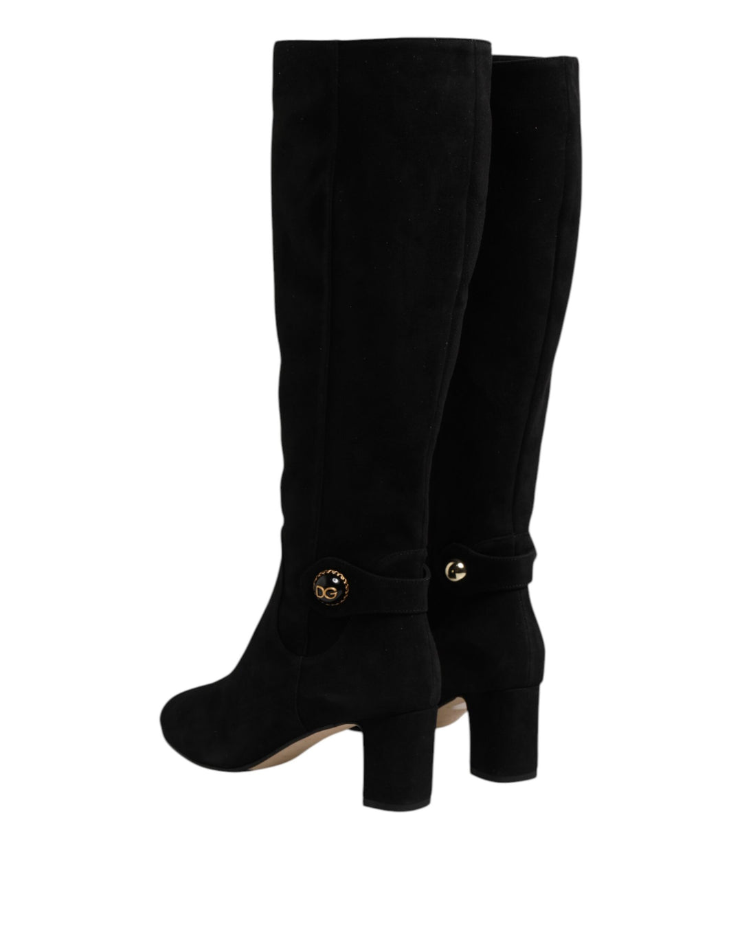 Dolce &amp; Gabbana Sample Sale Dolce &amp; Gabbana Black Suede Leather Knee High Boots Shoes - | Designer outlet
