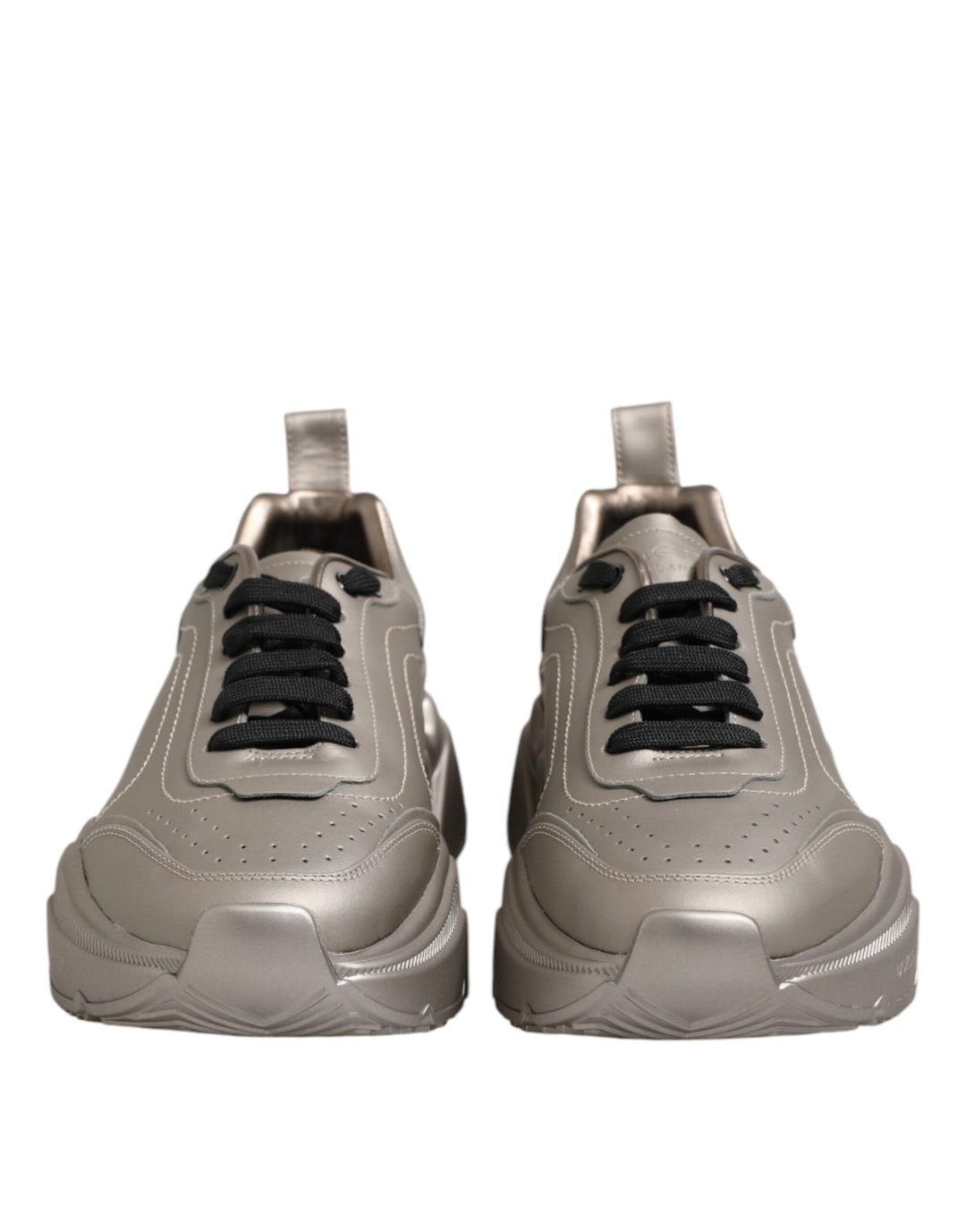 Dolce &amp; Gabbana Silver DAYMASTER Leather Men Sneakers Shoes by Dolce &amp; Gabbana outlet now on sale