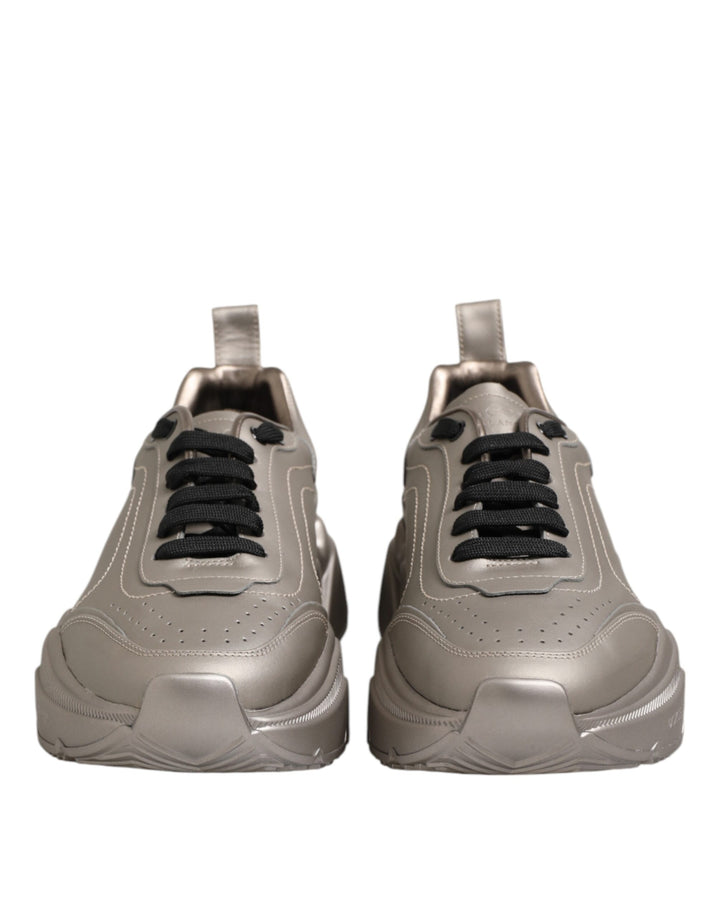 Dolce &amp; Gabbana Silver DAYMASTER Leather Men Sneakers Shoes by Dolce &amp; Gabbana outlet now on sale