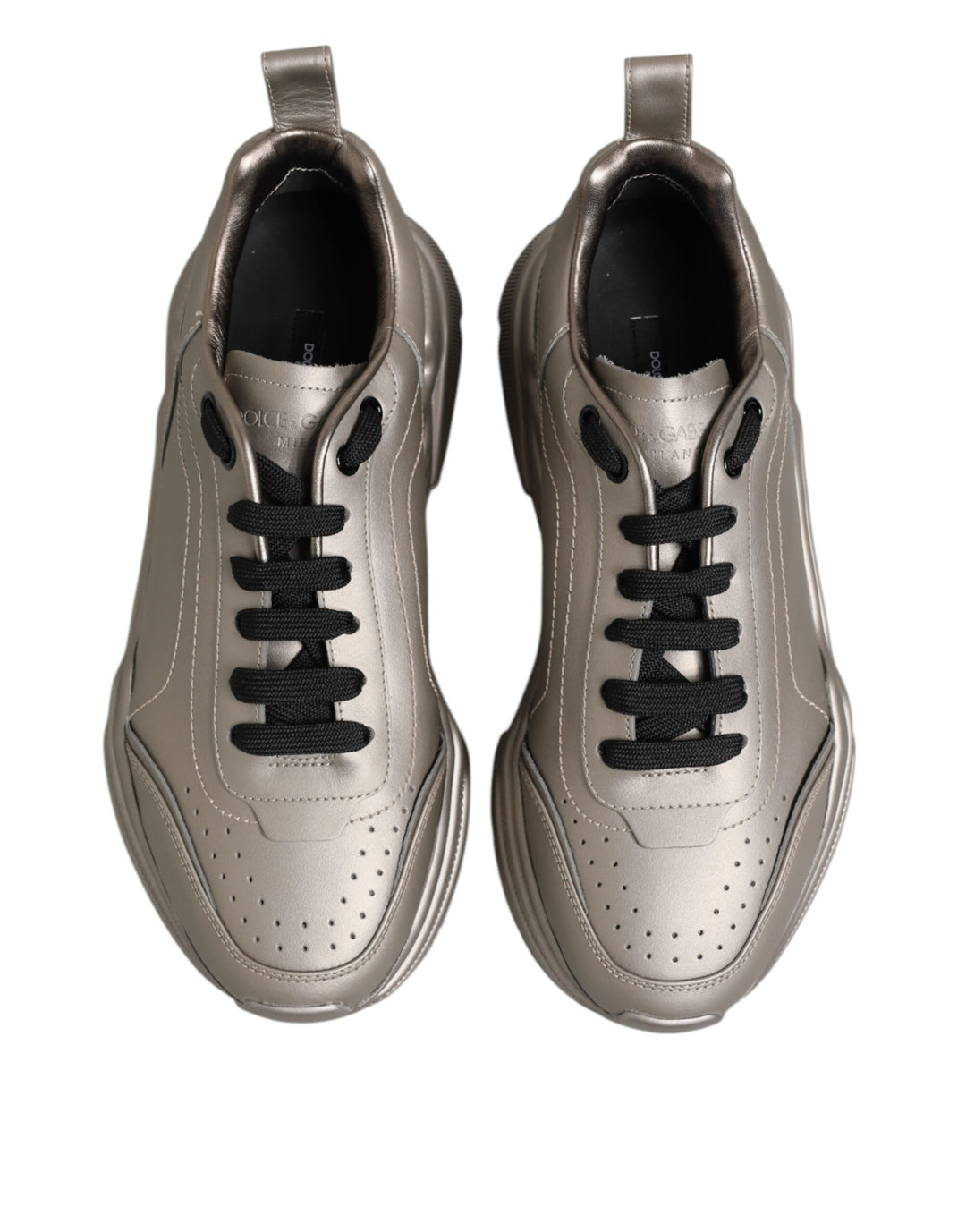 Dolce &amp; Gabbana Silver DAYMASTER Leather Men Sneakers Shoes by Dolce &amp; Gabbana outlet now on sale