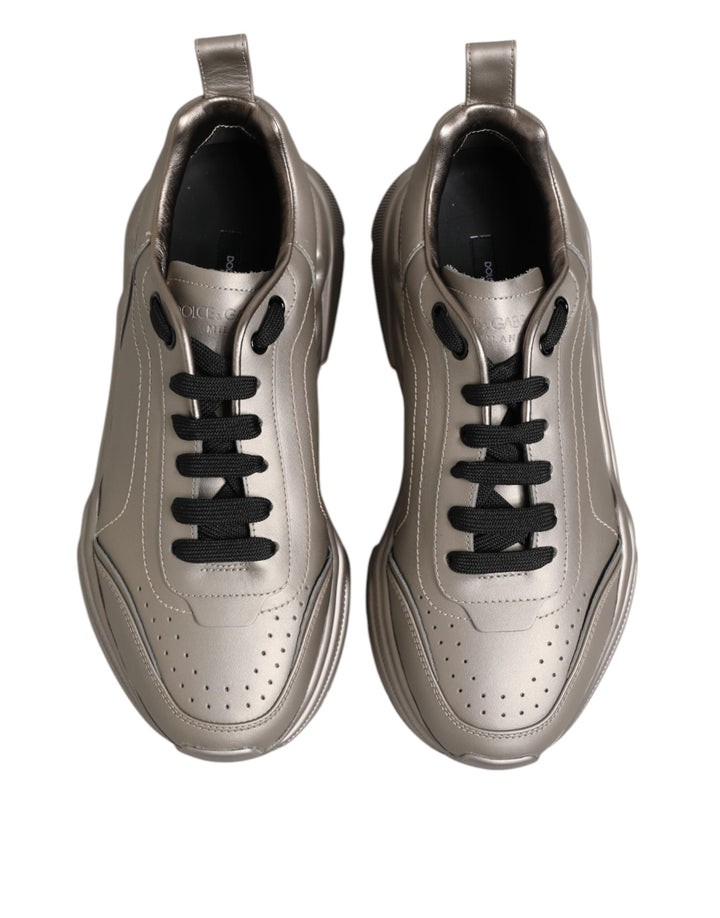 Dolce &amp; Gabbana Silver DAYMASTER Leather Men Sneakers Shoes by Dolce &amp; Gabbana outlet now on sale