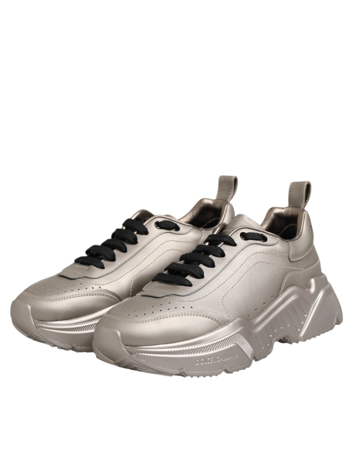 Dolce &amp; Gabbana Silver DAYMASTER Leather Men Sneakers Shoes by Dolce &amp; Gabbana outlet now on sale