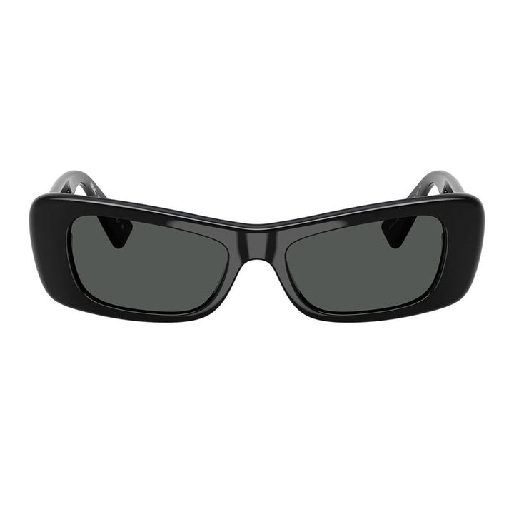 Versace Oval Full Rim, with a Black frame and Dark Grey lens.