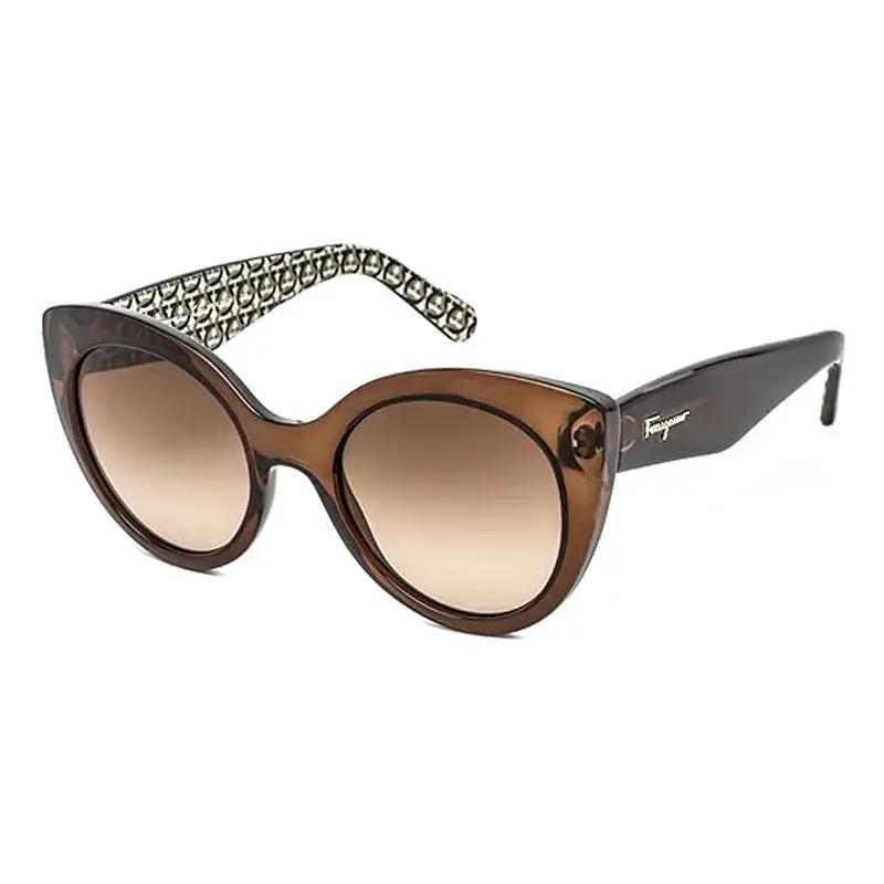 Salvatore Ferragamo Sample Sale | Salvatore Ferragamo Sunglasses Cat Eye Full Rim, Transparent Brown Frame And Brown Gradient Lens Sf964S210 - Cat Eye Sunglasses | Designer outlet