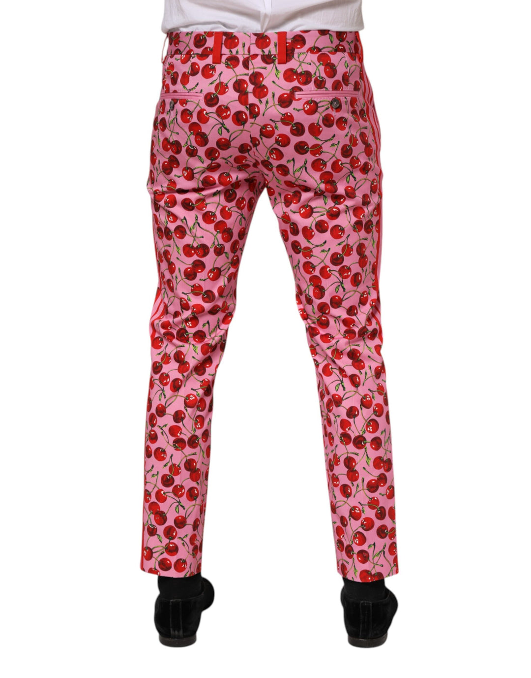 Dolce &amp; Gabbana Sample Sale Dolce &amp; Gabbana Pink Cherry Print Cotton Dress Pants - | Designer outlet
