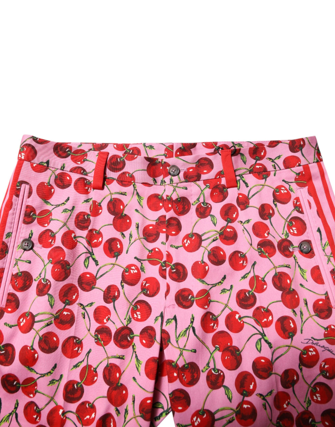 Dolce &amp; Gabbana Sample Sale Dolce &amp; Gabbana Pink Cherry Print Cotton Dress Pants - | Designer outlet