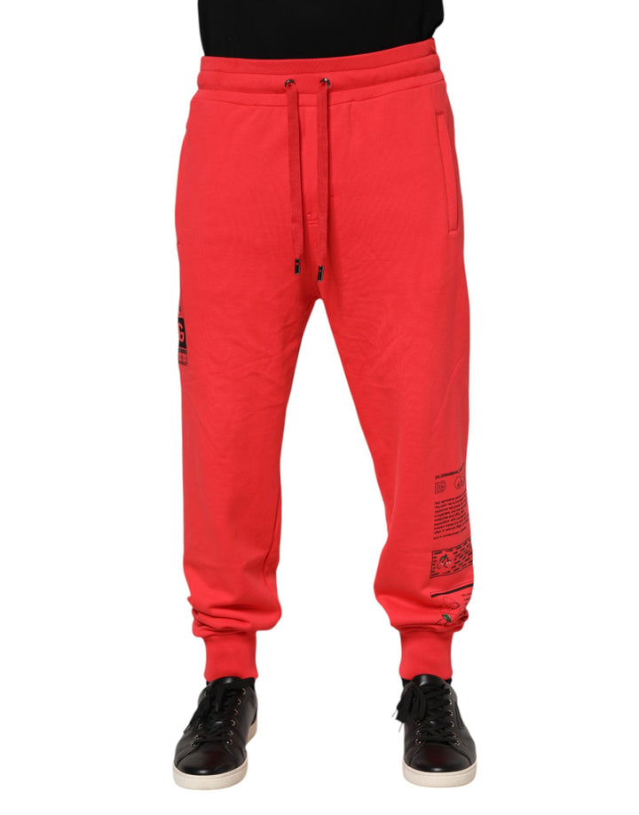 Dolce &amp; Gabbana Sample Sale Dolce &amp; Gabbana Red Cotton Men Jogger Sweatpants Pants - | Designer outlet