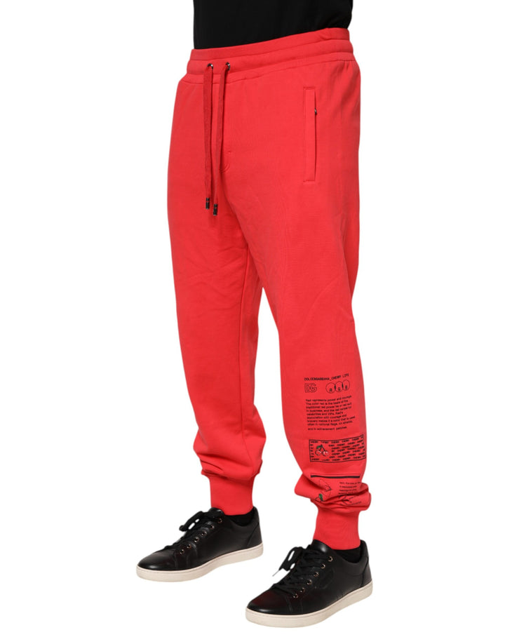 Dolce &amp; Gabbana Sample Sale Dolce &amp; Gabbana Red Cotton Men Jogger Sweatpants Pants - | Designer outlet