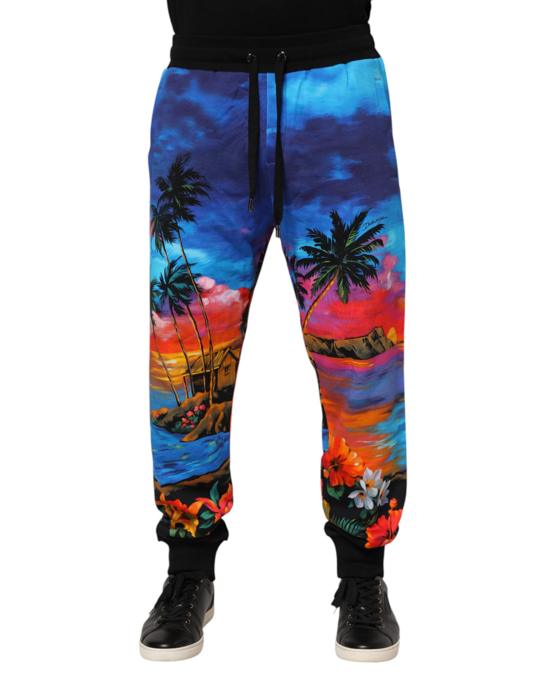 Dolce &amp; Gabbana Sample Sale Dolce &amp; Gabbana Blue Hawaiian Print Jogger Sweatpants Pants - | Designer outlet