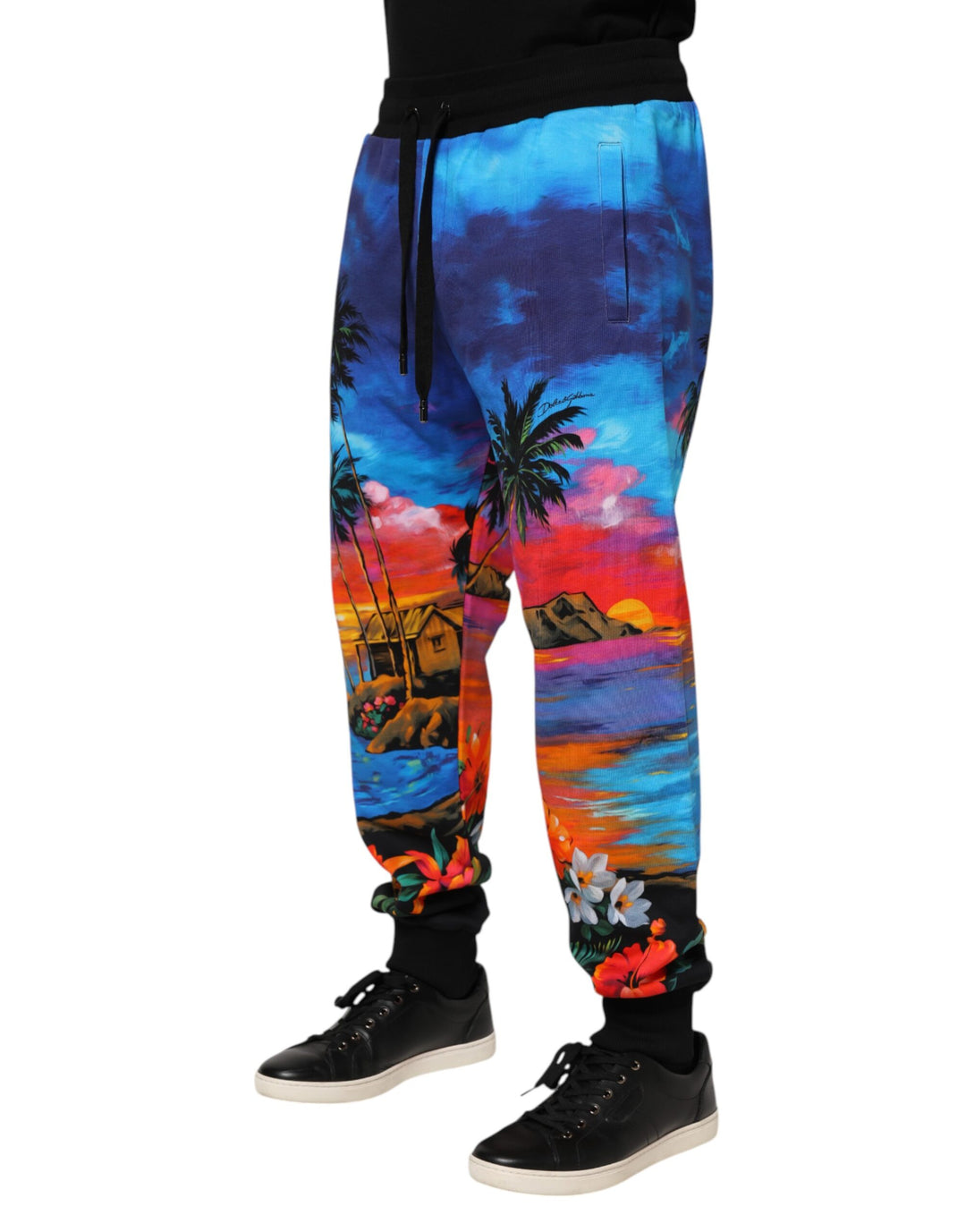 Dolce &amp; Gabbana Sample Sale Dolce &amp; Gabbana Blue Hawaiian Print Jogger Sweatpants Pants - | Designer outlet