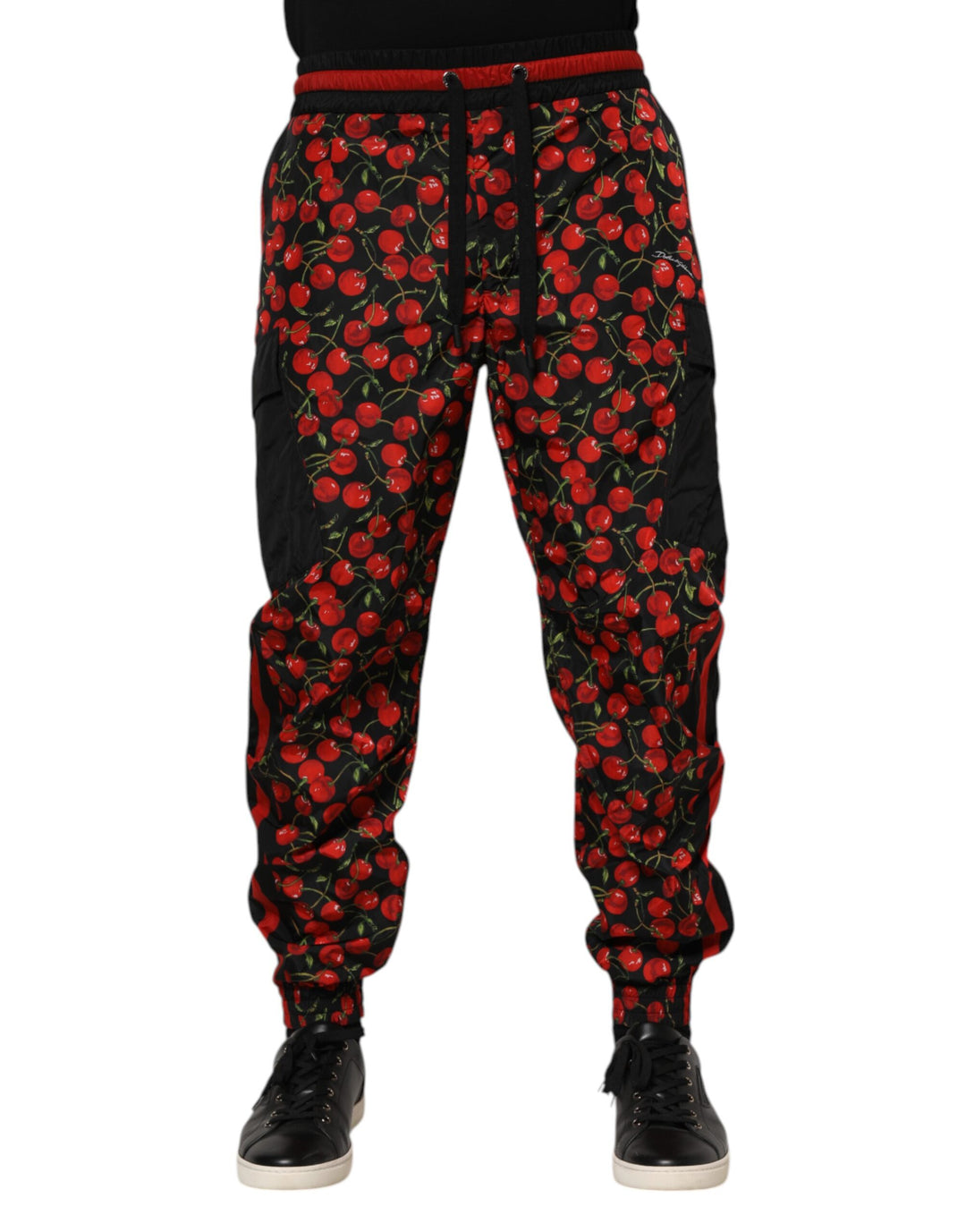Dolce &amp; Gabbana Sample Sale Dolce &amp; Gabbana Black Red Cherry Print Men Sweatpants Pants - | Designer outlet