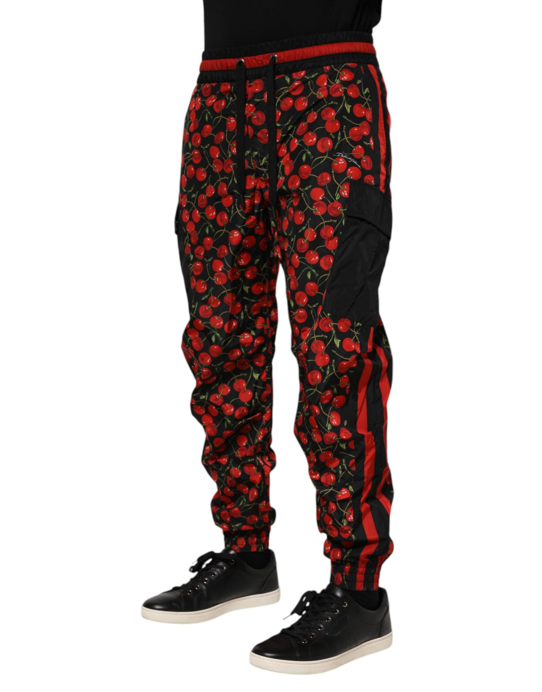 Dolce &amp; Gabbana Sample Sale Dolce &amp; Gabbana Black Red Cherry Print Men Sweatpants Pants - | Designer outlet
