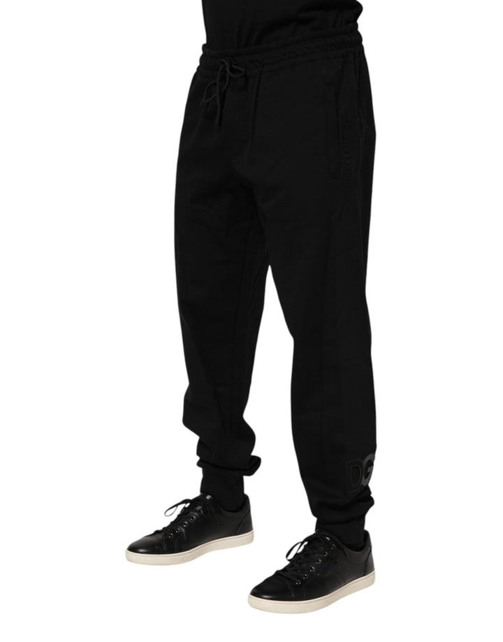 Dolce &amp; Gabbana Black Cotton Men Jogger Sweatpants Pants by Dolce &amp; Gabbana outlet now on sale
