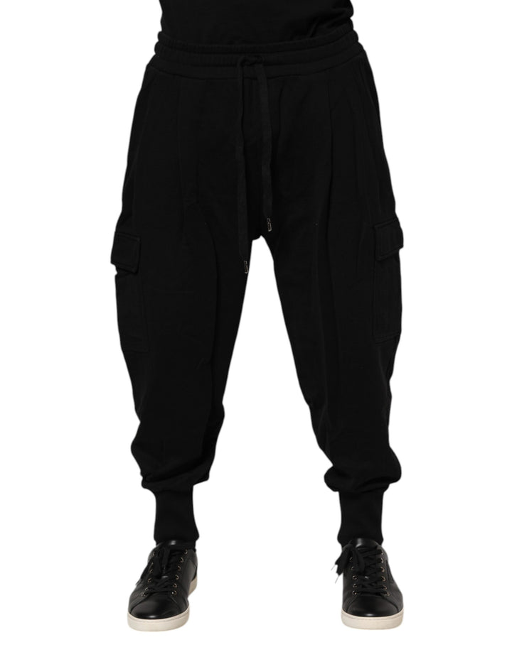 Dolce &amp; Gabbana Black Cotton Logo Jogger Sweatpants Pants by Dolce &amp; Gabbana outlet now on sale