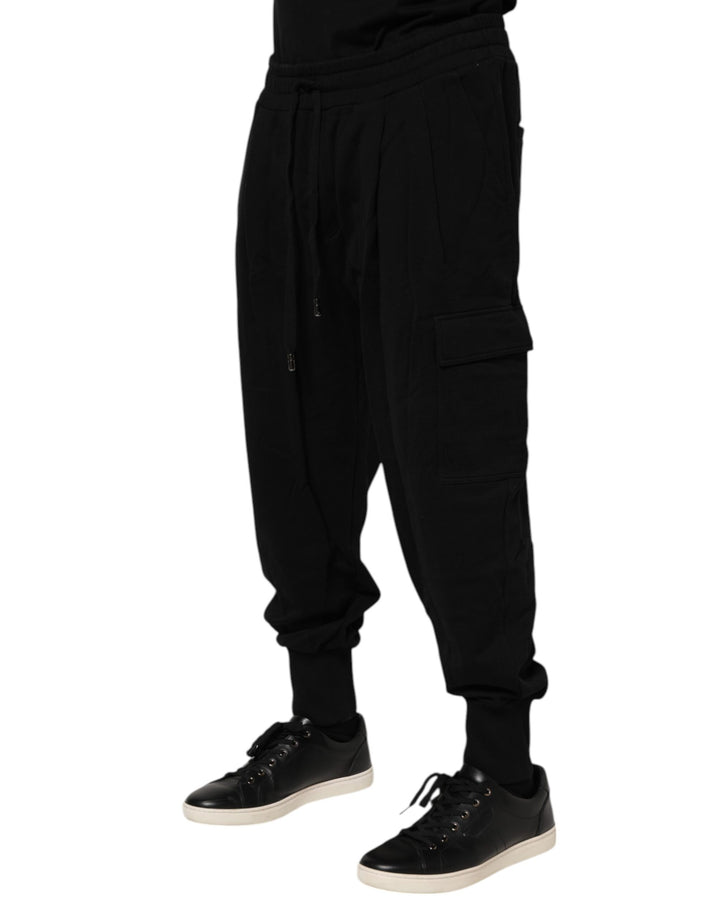 Dolce &amp; Gabbana Black Cotton Logo Jogger Sweatpants Pants by Dolce &amp; Gabbana outlet now on sale