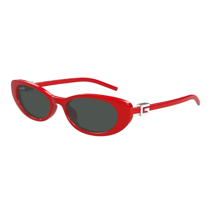 Gucci Sunglasses Oval Full Rim, Shiny Red Frame and Smoke Lens GG1680S005