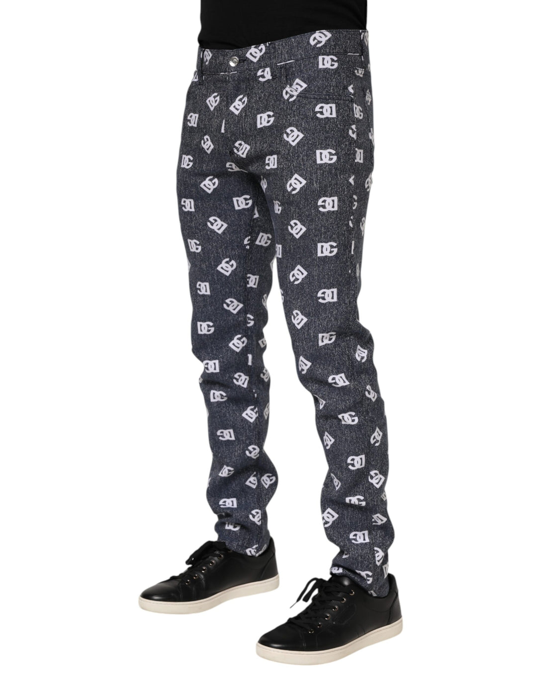 Dolce &amp; Gabbana Dark Gray Logo Cotton Skinny Slim Denim Jeans by Dolce &amp; Gabbana outlet now on sale