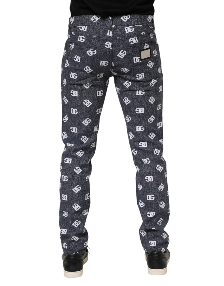 Dolce &amp; Gabbana Dark Gray Logo Cotton Skinny Slim Denim Jeans by Dolce &amp; Gabbana outlet now on sale