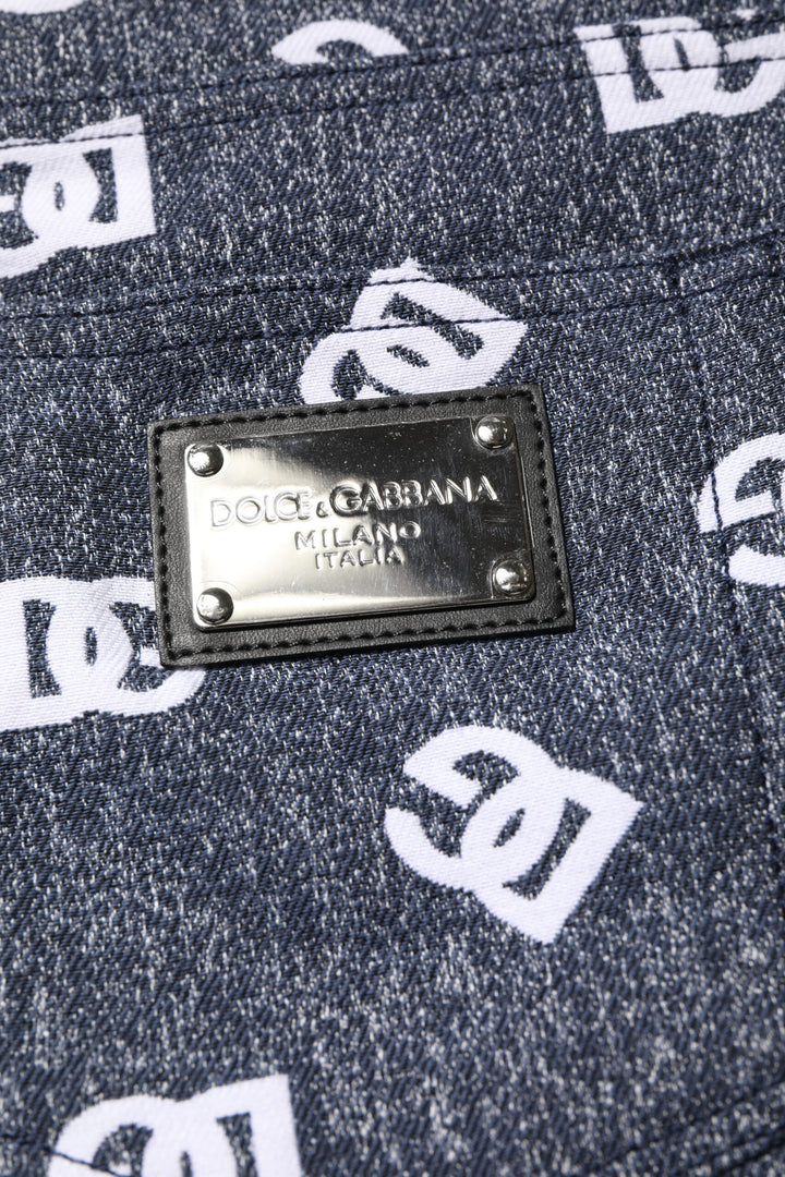 Dolce &amp; Gabbana Dark Gray Logo Cotton Skinny Slim Denim Jeans by Dolce &amp; Gabbana outlet now on sale