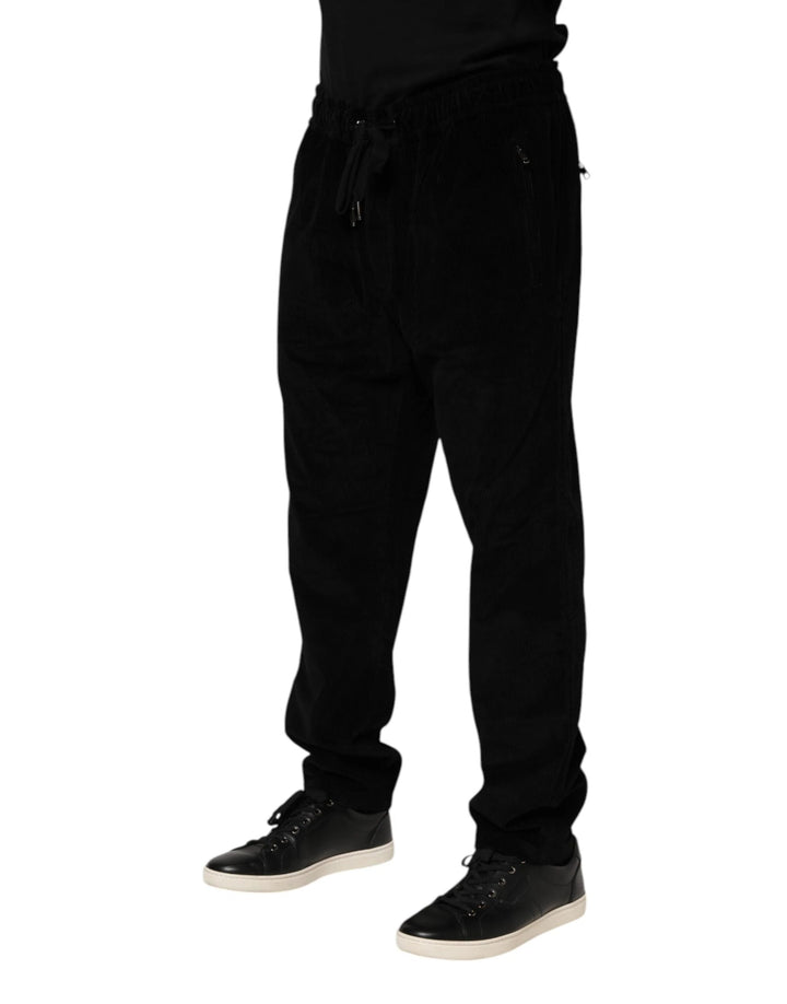 Dolce &amp; Gabbana Sample Sale Dolce &amp; Gabbana Black Cotton Men Jogger Sweatpants Pants - | Designer outlet
