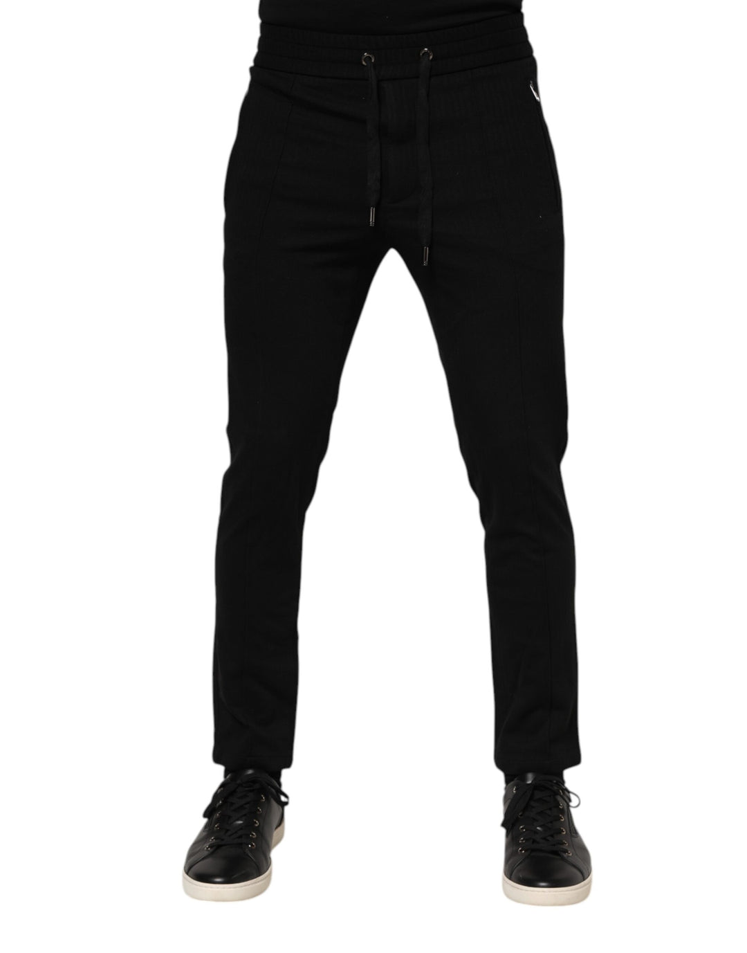 Dolce &amp; Gabbana Black Viscose Drawstring Men Jogger Pants by Dolce &amp; Gabbana outlet now on sale