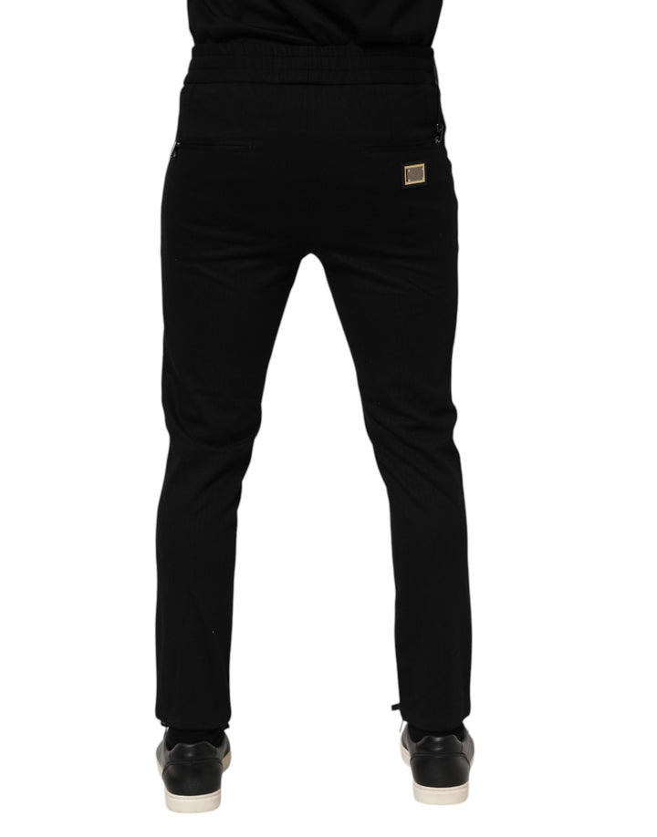 Dolce &amp; Gabbana Black Viscose Drawstring Men Jogger Pants by Dolce &amp; Gabbana outlet now on sale