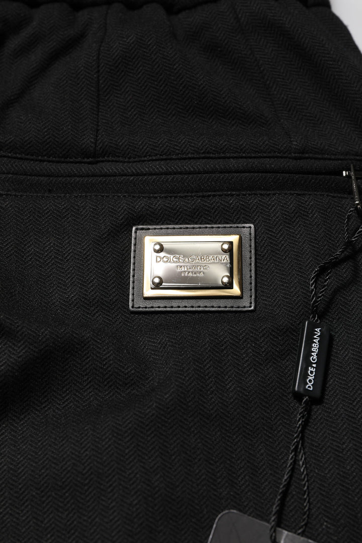Dolce &amp; Gabbana Black Viscose Drawstring Men Jogger Pants by Dolce &amp; Gabbana outlet now on sale
