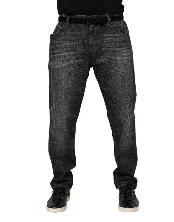 Dolce &amp; Gabbana Sample Sale Dolce &amp; Gabbana Gray Washed Cotton Loose Denim Jeans - | Designer outlet