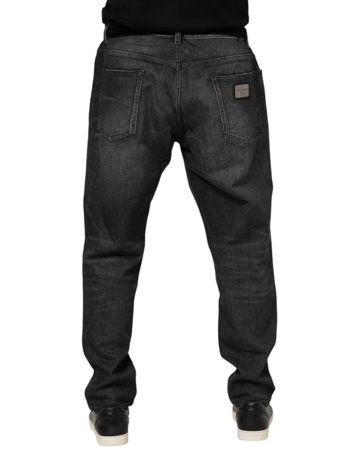 Dolce &amp; Gabbana Sample Sale Dolce &amp; Gabbana Gray Washed Cotton Loose Denim Jeans - | Designer outlet